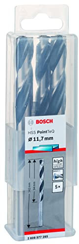Bosch Professional 5-Piece PointTeQ HSS Twist Drill Bit (for Metal, 11.7 x 94 x 142 mm, Drill Driver Accessories)