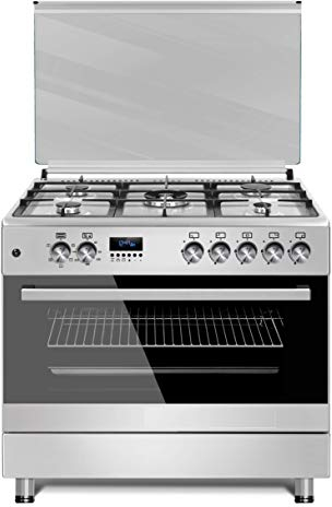 Gasline GAG90GOXEL Standherd Gasherd 90cm mit 5 Brennern Elektro Backofen Erdgas Flüssigas