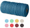 Czyan Makramee Garn 3mm x 100m Baumwollgarn Kordel Natur Baumwollkordel für Makramee DIY Handwerk Basteln Wand Aufhängung Pflanze Aufhänger Weben Dekoration (Blau)