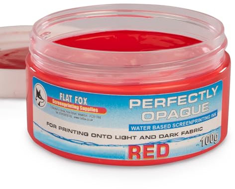 Flat Fox Skärmtryck ogenomskinligt vattenbaserat tygbläck (röd, 100 g)