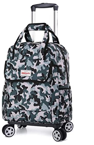 PANPANDAL Faltbarer Einkaufstasche, tragbar, mit 4 Rädern, für Ihre Shopping-Reisen (Camouflage16)
