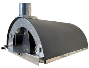 Forno pizza ibrido a gas e legna - 2 pizze - da esterno, uso tradizionale a legna o con bruciatore a gas - pietra refrattaria 3 cm, 500 gradi, Made in Italy (Solo forno senza bruciatore)