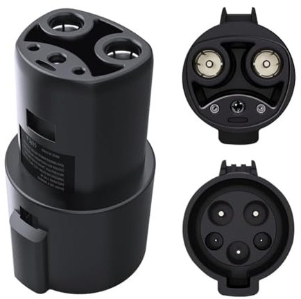 32A EV Ladegerät Adapter SAE J1772 Typ 1 zu Tesla IEC 62196 Typ 2- Max 80 Amp & 250V, J1772 EV Ladestation Gun Converter Kompatibel mit Tesla Elektrofahrzeugen (J1772 to Tesla)