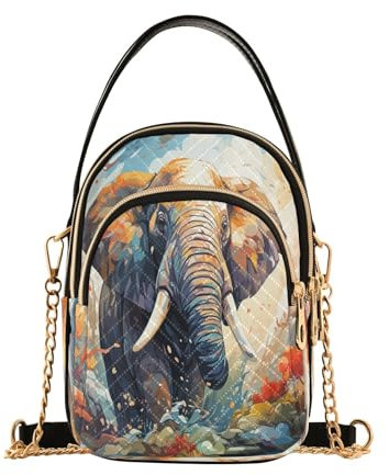 Mnsruu Oil Elephant Crossbody-Tasche für Damen, Umhängetasche, Geldbörse, Handytasche, Reisekette, Geldbörsen, Schultertaschen, Oil Elephant, Einheitsgröße
