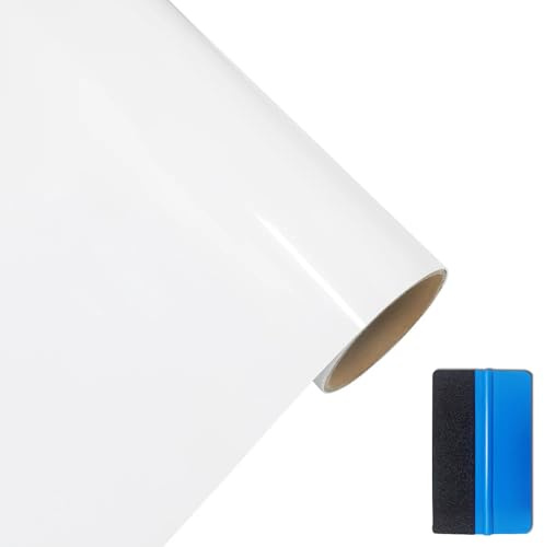 NewL High Gloss White Vinyl Film Wrap Sticker Decal DIY Self Adhesive Air Release Bubble Outdoor Rated for Automotive Use (30cm x 300cm)