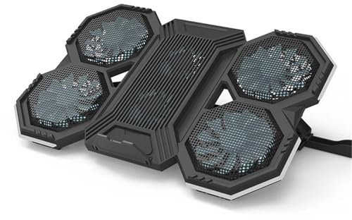 Laptop Cooler med snabbkylfläkten Laptopkylare Sex fläktar Justerbar Gaming Vindhastighet Höjd RGB Bakgrundsbelysning USB-port 17 tum Laptop Kylplatta(RGB version)