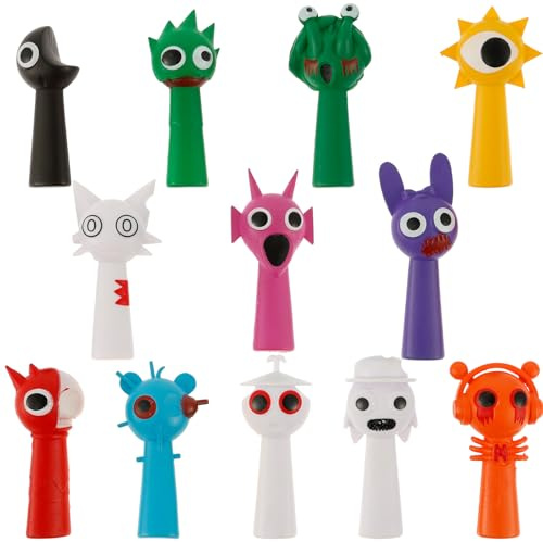 Set med 12 figurer, färgglada actionfigurer, kreativa figurleksaker för barn vuxna gamer och samlare roliga leksaker jul födelsedag present (4)