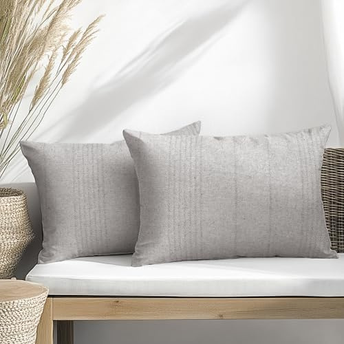 MANEMI Pack 2 Cojín 30x50cm Algodón – Cojín para Sofá, Cama, Hecho en España, con Cremallera, 70% Algodón 30% Poliéster, Tamaños