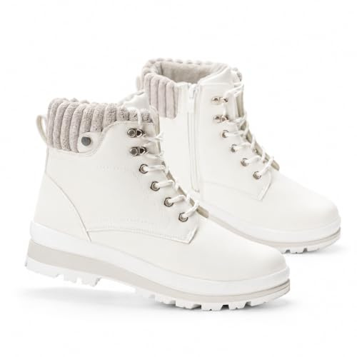 GLAMORA Bottes d'hiver imperméables avec doublure chaude, semelle antidérapante, thermiques en cuir synthétique