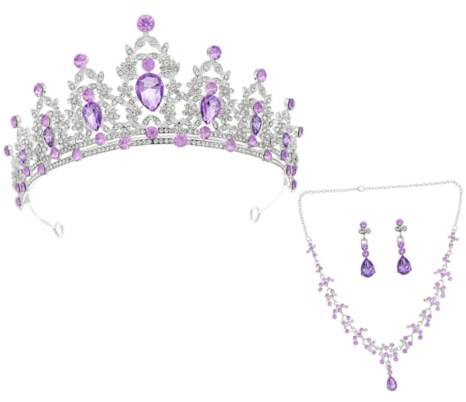 Gatuida Conjunto de Joyas para Novia con Corona Pendientes Colgantes y Collar de Accesorios Elegantes para Bodas Fiestas y Eventos Especiales