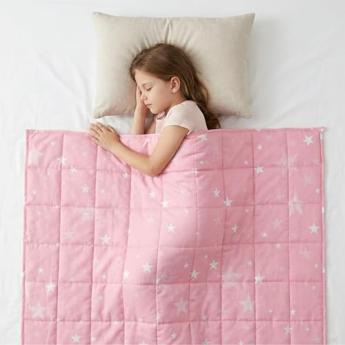 Couverture lestée sur le thème des étoiles, couvre-lit moelleux matelassé avec perles de verre non toxiques, pour soulager l'anxiété, l'insomnie, l'autisme, doux et confortable, 100 x 150 cm, 3 kg