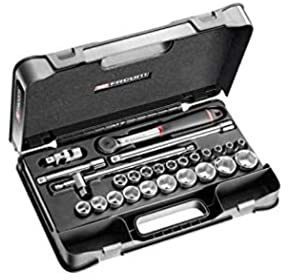 Facom 6-Point Metric 1/2-Point Socket Set - 26 Pieces - S.161-4P6Pb