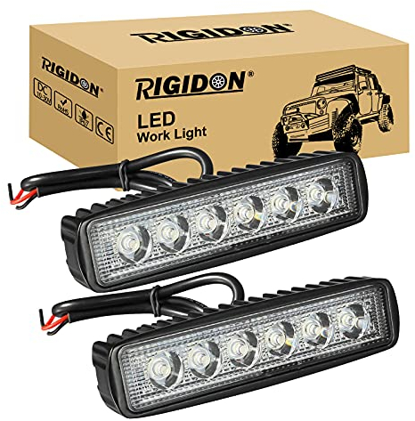 RIGIDON 2 Pcs Mini led lichtleiste, 18W 6 Zoll 15cm Spot Strahler offroad beleuchtung für Auto SUV ATV, Traktor, LKW, 4x4, 6000K Weiß led nebelscheinwerfer, led arbeitsscheinwerfer, led arbeitslicht