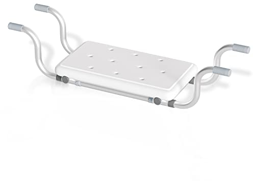 Tubiaz Siège de baignoire Accessoire Salle de Bain 72-82 x 23 x 41 cm Charge maximale 136 kg Distance entre la baignoire et le mur 10 cm