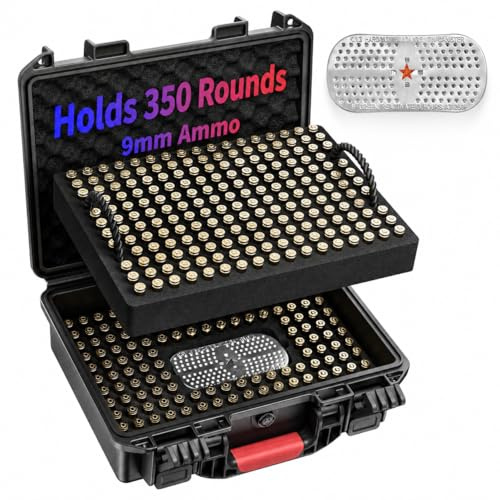 Kinghardcase 350 cajas de almacenamiento redondas con cierre de bola, resistente al agua, para 9 x 19 mm Parabellum/9 mm Luger, 40 S&W, 380ACP, 38 S&W, 356 TS&W, 7,63 mm Mannlicher, 8 mm Steyr, 357SIG