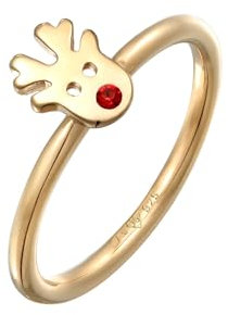 Elli Ring Damen Stapel Rentier Weihnachten mit Kristall in 925 Sterling Silber