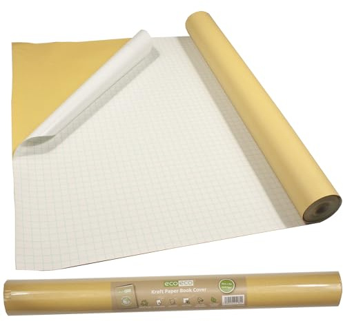 eco-eco Kraft Self Adhesive Paper Book Cover Film Roll 50cmx10m