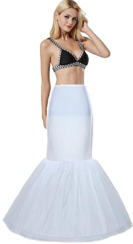 Genérico Sirena Enagua, Enaguas Enteras Crinolina para Mujer, Faldas Vestidos Underskirt, Boda Accesorios, 1 Aro Cola de Pescado Petticoat, Mermaid Fishtail Petticoats, Cancan Falda cancán