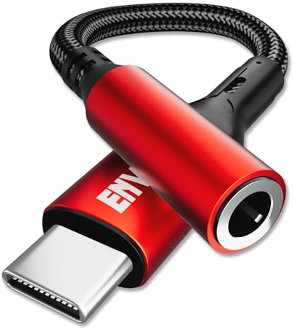 ENVEL USB C auf 3,5 mm Kopfhörer Adapter, Typ C auf AUX Audio Headset Kabel, kompatibel mit Google Pixel 9 8 7, Samsung Galaxy S25Ultra S24 S23 S22, iPhone 16 Pro Max 15 Plus, Huawei, One Plus, Xiaomi