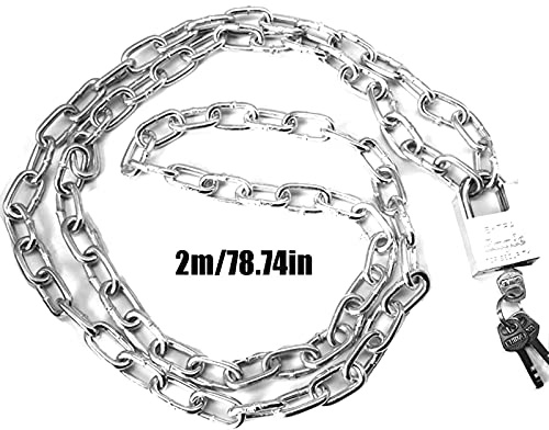 Lucchetto con chiave Lucchetto piccolo, Lucchetto a catena di sicurezza for esterni, lucchetto in acciaio antifurto e anti-taglio, utilizzato for biciclette, recinzioni, serrature for magazzini(2m)