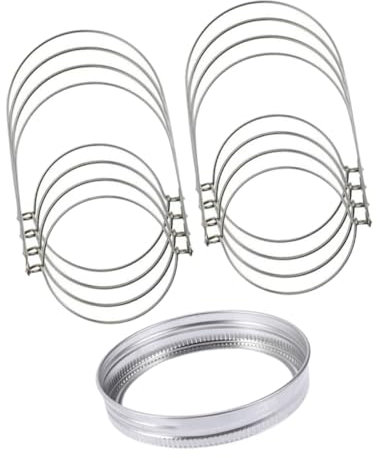 Alipis Lot de 24 Poignées pour Bocaux Mason, Anneau de Couvercle en Fer Blanc, Argenté, Résistant la Rouille, pour Bocaux à Ouverture Régulière, Jardin