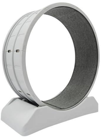 CzyuRachel Katzenlaufrad mit Schrittzähler, 31,5 Zoll Laufrad für Katzen mit Bremse & Teppichbahn, Katzenlaufrad für Wohnungskatzen, Kunststoff-Balancebike für Katzen zum Trainieren und Abnehmen, Grau