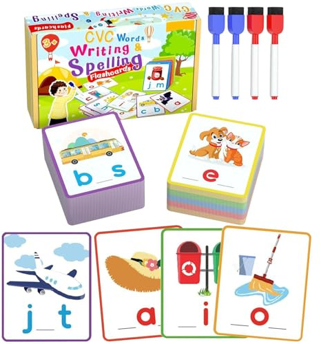 Juegos de deletreo | Juegos educativos preescolares | juguetes educativos con ejercicios de escritura tarjetas educativas para niños 3, 4, 5, 6 años, preescolar