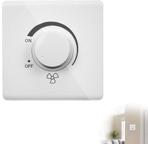 Jetstream Interruptor de control de velocidad para ventilador de techo, 220 V, 10 A, tipo 86, regulador de velocidad, interruptor de pared, regulador de intensidad continua para ventiladores de techo