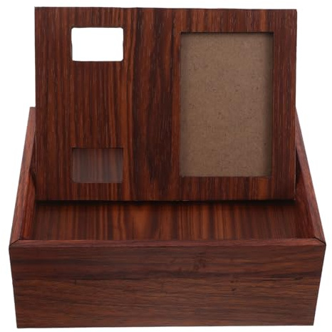 BELLIFFY Urna Conmemorativa para Cenizas de Mascotas Pequeña de Madera Maciza Marco para Fotos, Caja Recuerdo para Perros y Gatos, Obsequio Memorial para Amantes de Animales
