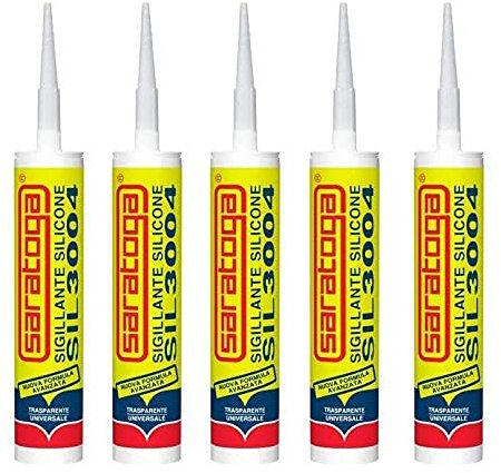 Silicone Trasparente Antimuffa SARATOGA SIL3004 280ml x 5 pezzi