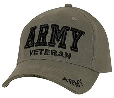 Rothco Deluxe Low Profile Army Veteran Embroidered Insignia Baseball Cap Adjustable Cotton Hat (Olive Drab)