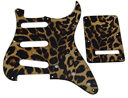 Dopro 11 Hole Strat SSS 3D Printed plastic pickguard ST Back Plate Trem Cover fits USA/Mexican Fender Strat Leopard Stripe