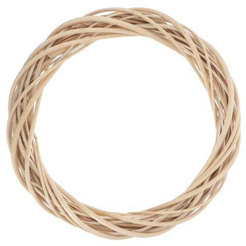 Beavorty Handwoven Grapevine Wreath 11.41 Inch Natural Willow Vine Branch Decorative Twig for Craft Projects Seasonal Door Wall Home Decor Wedding Party