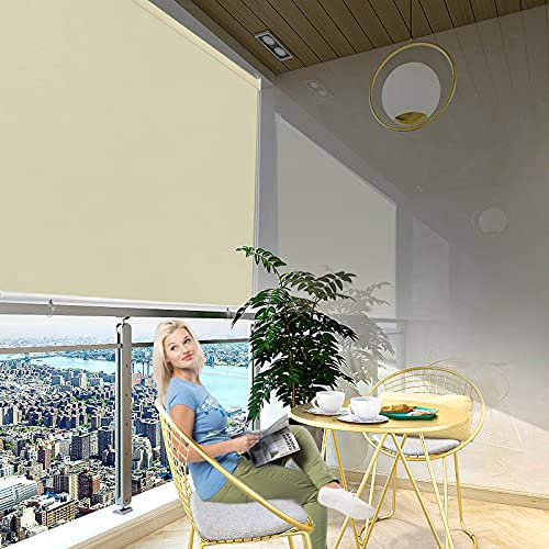 ACXIN Tenda da sole verticale, 180 x 240 cm, per balcone, terrazza, giardino, protezione solare e dal vento, resistente alle intemperie, beige