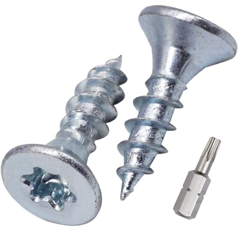 SKIR'CO (100 unidades) Tornillos para madera de acero galvanizado 4,5 x 16 mm, cabeza Torx, cabeza avellanada, tornillos para aglomerado, totalmente roscados