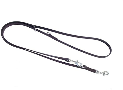 MJH 3fach verstellbare Führleine, Umhängeleine, 2,30m lang, 19mm breit (braun)
