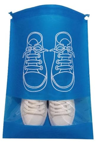 10 st reseskoväska, icke-vävda dammskor för män och kvinnor, förvaringsväska, dammskor förvaring, BLÅ, Women's set of 10