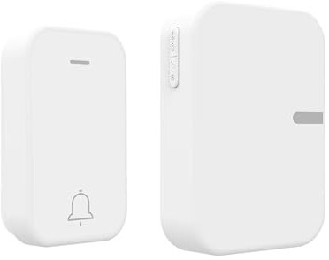 Campanello Senza Fili, Kit Campanello per Porta Impermeabile per la Casa, Nessuna Batteria Richiesta, Volume della Quarta Marcia Regolabile, Facile da Installare (Campanello UE 1)