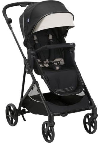 Chicco Trio Seety, Comprende Passeggino Seety con Telaio Ultraleggero, Navicella Ampia e Imbottita e Seggiolino Auto Kory Essential I-Size, Sistema Modulare Leggero e Compatto, 0 Mesi - 4 Anni