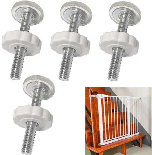 Zwenjuan Varillas de Husillo para Barreras de Seguridad,4 Piezas Varillas de husillo roscadas para Puertas de bebé M10 Tornillos de Presión,para Puertas de Seguridad para Mascotas Bebés