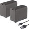 2 x Blumax Battery Replacement for Sony NP-F970 | 7800 mAh - with USB Type-C Charging Socket for Sony NP-F550 NP-F750 NP-F960 NP-F980 NP-F990 // Video Lights ...