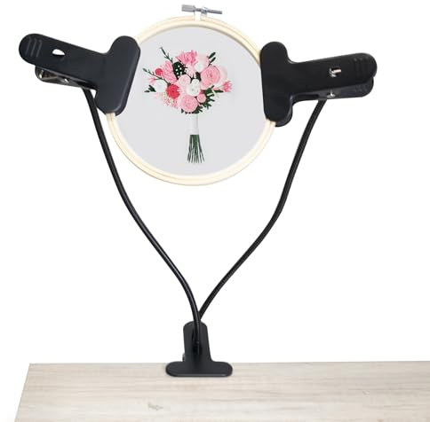 Support de Cadre de Broderie en Métal Réglable pour Point de Croix Embroidery Hoop Holder avec Support de Cerceau