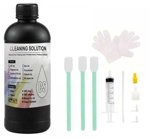 AXRMLVRD Líquido de Limpieza de 250ML Compatible con Limpiador de Tinta de solución de Limpieza de Cabezal de impresión de Impresora Roland Mimaki(500ml)