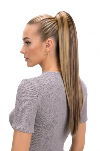 CAISHA 50cm Hairpiece Braid Ponytail Hair Extension Straight Brown Blonde Mix H157