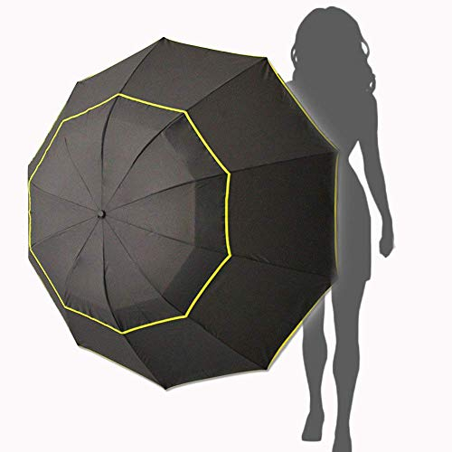 Kalolary 62 Inch Extra Oversize Large Compact Golf Umbrella,Double Canopy Vented Windproof Waterproof Stick Umbrellas for women & men