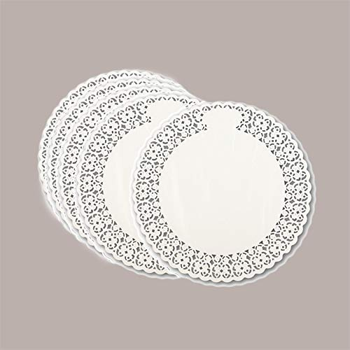 Lucgel Pizzi Centrini Sottotorta di Carta Bianchi Antigrasso Rotondi Dm400mm - 100 pezzi -