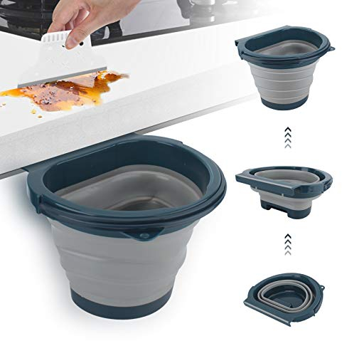 Eleganted Mülleimer Küche Faltbare, Neue Generation 4L Abfalleimer Küche Für Schranktür (Dunkelgrau)