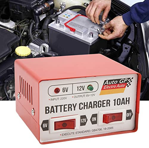 Chargeur de Batterie Intelligent, Kit D'alimentation D'urgence Portable pour Voiture, Chargeur de Batterie Intelligent de Voiture Machine de Réparation de Charge Rapide 6V 12V Prise UE Rouge Réglable
