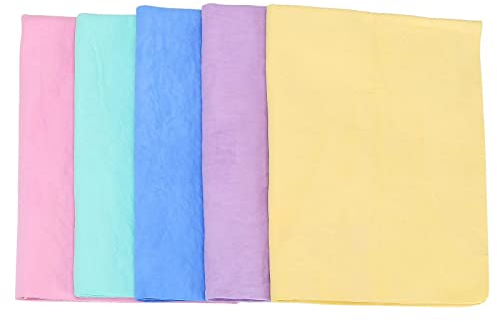 Shammy Cloth for car Drying,Chamois Cloth,Chamois Towel for car, 5-Pack Bag(25X16)