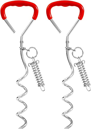 Hunde-Anbindepfosten mit Feder, Anlegepflock Für Hunde Groß,Hundepfahl robust für Training oder Camping,Erdanker, Hering für Hundeleine,Befestigen Sie Kabel und Blei für Erdung